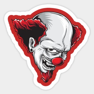 Scary Clown Head Halloween Sticker